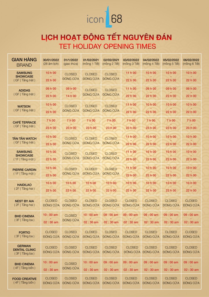 Operation Hours of Tet_Icon68